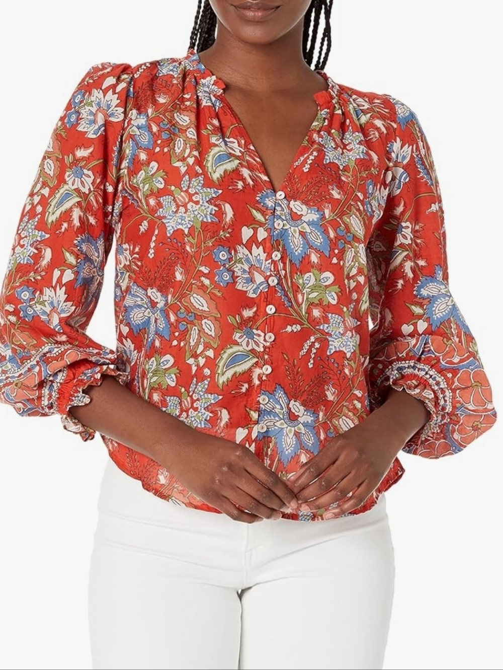 Velvet By Graham & Spencer Mikayla Printed Voile Top